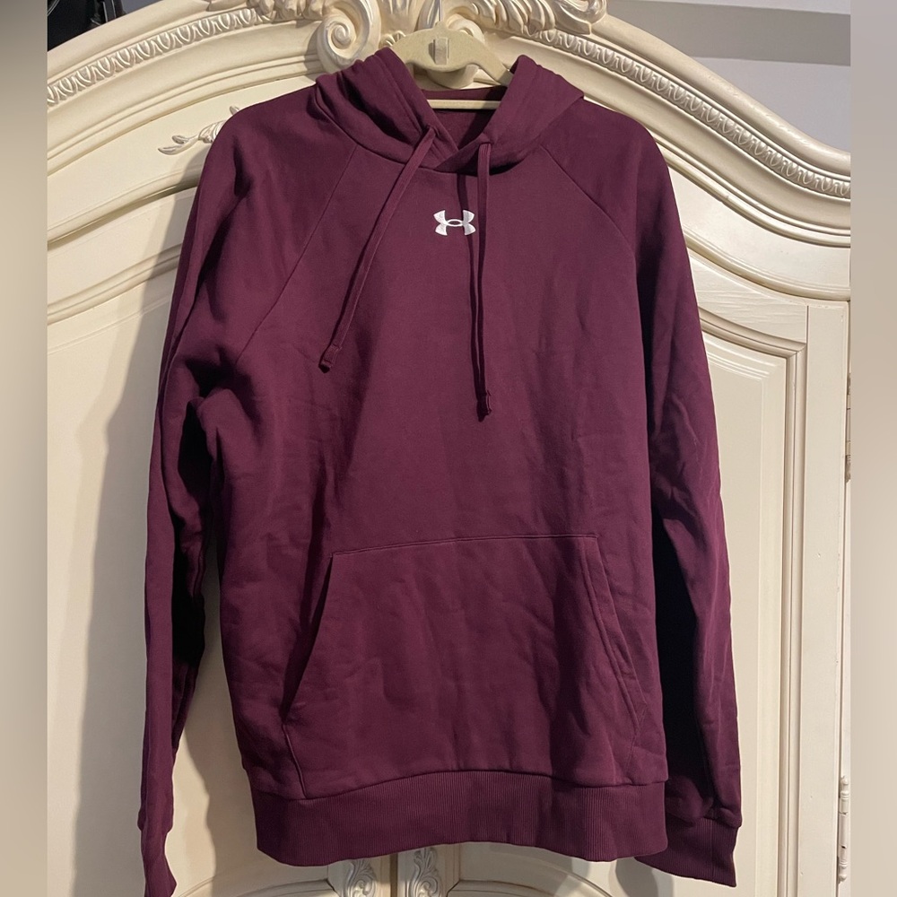 Under Armour Hustle Fleece Hoodie Burgundy Men’s Large NWT
